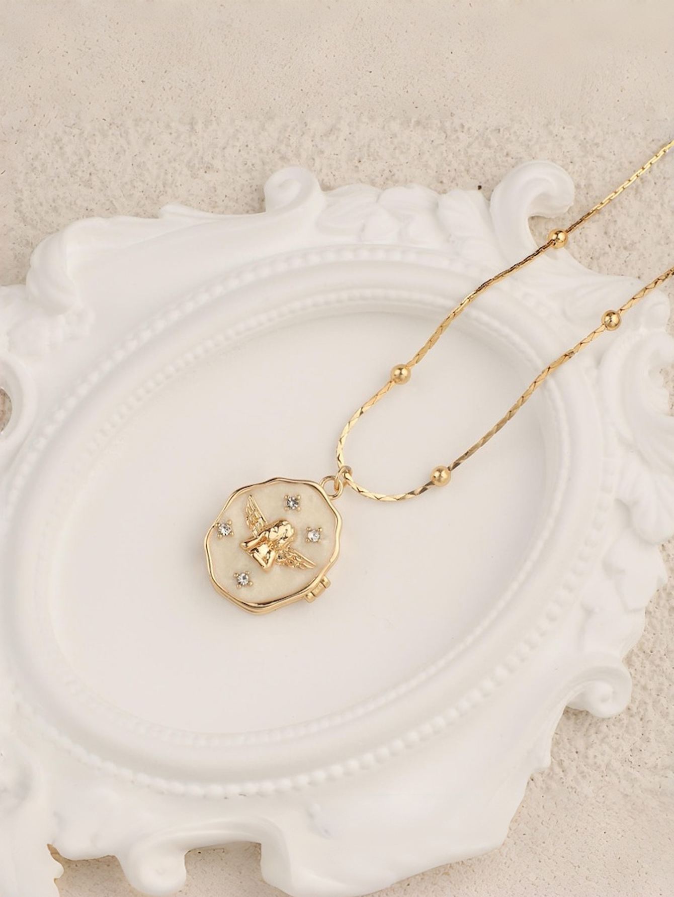 Custom Angel Photo Pendant Necklace Vintage Pendant Necklace